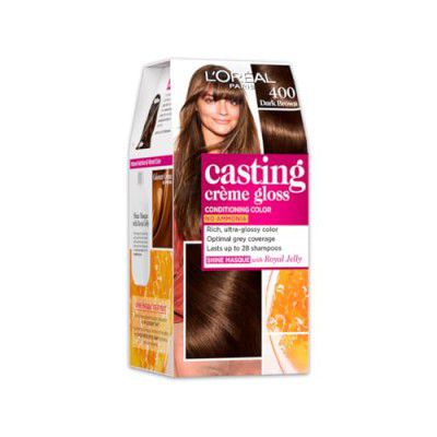 L'Oréal Paris Semi-Permanent Hair Colour, Ammonia-Free Formula & Honey-Infused Conditioner, Glossy Finish, Casting Crème Gloss, Dark Brown - 400, 87.5g+72ml