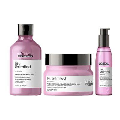 L'Oréal Professionnel Liss Unlimited Shampoo With Pro-Keratin And Kukui Nut Oil For Rebellious Frizzy Hair, Serie Expert, 300Ml