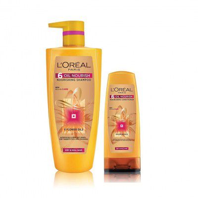 LOreal Paris 6 Oil Nourish Shampoo, 1 Litre and LOreal Paris 6 Oil Nourish Conditioner, 175ml