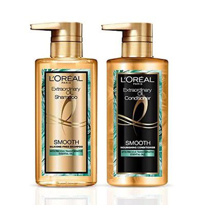 LOreal Paris Extraordinary Oil Smooth Shampoo 440ml with Conditioner 440ml Free