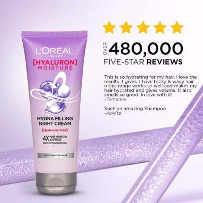 L'Oreal Paris Hyaluron Moisture Hydra Filling Leave-in Night Cream - 180ml