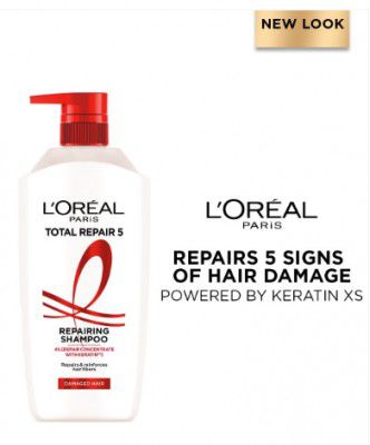 LOreal Paris Total Repair 5 Repairing Shampoo with Keratin XS Technology - 1 L