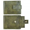 LOREM Green Removable Card Holder Bi-Fold Faux Leather 7 ATM Card Slots Wallet for Men WL22-UF...