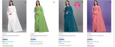 Lorofy Womens Sarees Upto 91% Off