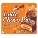Lotte Choco Pie - Orange Pie - Soft Biscuits coated with Premium Chocolate - (Pack of 12) - 336g...