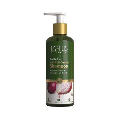 Lotus Botanicals Red Onion Hair Fall Control Shampoo Sulphate Silicon & Chemical Free All Hair Types - 300ml