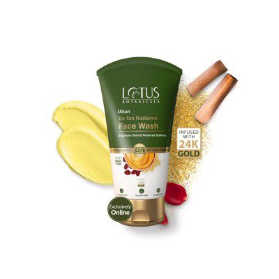 Lotus Botanicals Ubtan De-Tan Radiance Face Wash | Infused with 24K Gold | 100ml