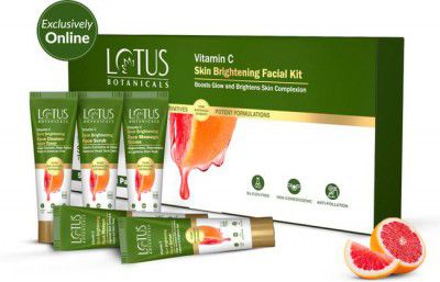 Lotus Botanicals Vitamin C Skin Brightening 5 Step Facial Kit|Boosts Glow & Brightens (48 g)