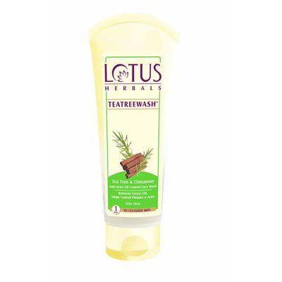 Lotus Herbals Teatreewash Tea Tree & Cinnamon Anti-Acne Oil Control Face Wash 120 Gm