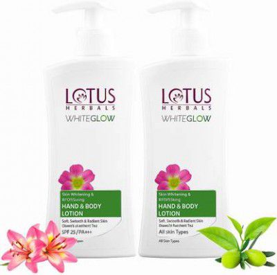 LOTUS HERBALS WhiteGlow Skin Whitening & Brightening Hand & Body Lotion SPF-25 I PA+++  (800 ml)