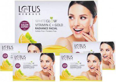 LOTUS HERBALS WhiteGlow Vitamin C + Gold Radiance Facial Kit (4 in 1) (57 g × 4)  (228 g)