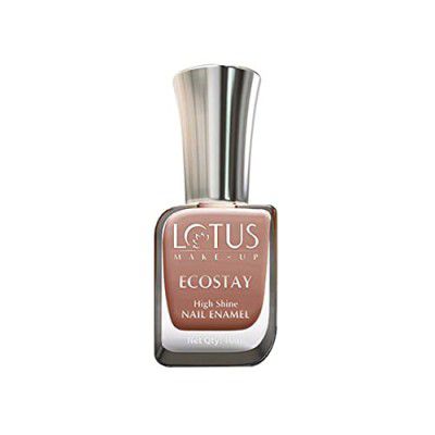 Lotus Make-Up Ecostay Nail Enamel Latte E77 | Easy to Apply | Glossy Finish | 10ml