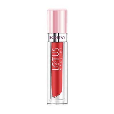 Lotus Makeup Ecostay Matte Lip Lacquer, Matte Finish, 4 g - Scarlet Red
