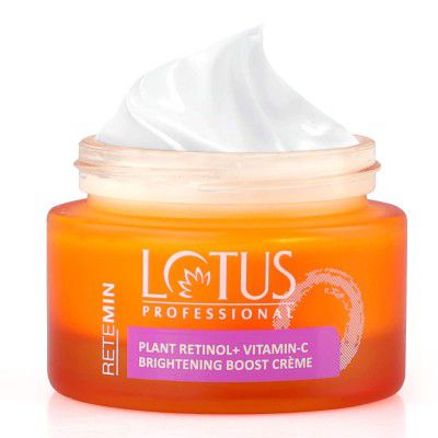 Lotus Professional Retemin Plant Retinol & Natural Vitamin C Brightening Boost Cream | Whitening & Anti-Ageing | Preservative Free | For All Skin Types | 50g