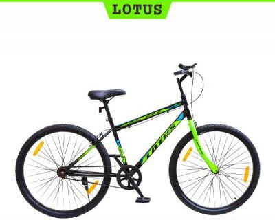LOTUS-S BERLIN 26T 85% Assembled Single Speed MTB Bike with Hartex Nylon Tyres 26 T Mountain Cycle  (Single Speed, Black, Green)