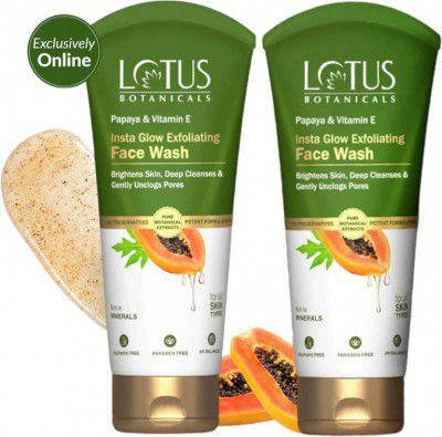 Lotus Botanicals Papaya & Vitamin E Insta Glow Exfoliating Facewash (200 ml)