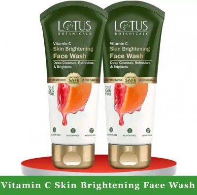 Lotus Botanicals Vitamin C Skin Brightening | Deep Cleanses, Refreshes & Brightens Skin (Pack of 2) Face Wash (200 ml)