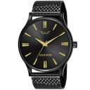 LOUIS DEVIN LD-BK047-GLDBLK Black Metal Chain Analog Wrist Watch for Men...