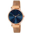LOUIS DEVIN Rose Gold Plated Mesh Chain Analog Wrist Watch for Women (Blue/Green/Brown/Black Dial) | LD-RG173...