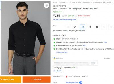 LOUIS PHILIPPE  Men Super Slim Fit Solid Spread Collar Formal Shirt