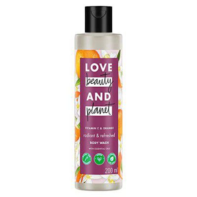 Love Beauty & Planet Vitamin C & Orange Body Refreshing Body Wash|Natural Shower Gel Glowing Skin,200ml