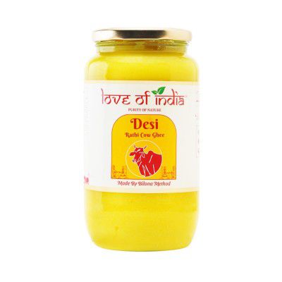 Love of India A2 Ghee 1 Litre | Rathi Cow Bilona Ghee | Pure Desi Ghee for Everyday Use, Cooking, Tadkas & Puja