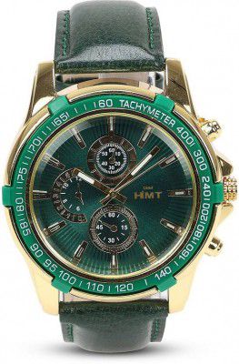 LUBA HIMT Plain Green Dial & Green Genuine Leather Strap for Boys (Not a Chronograph) Analog Watch - For Men HMTI-2502