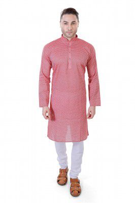 Luckwin Men’s Regular Fit Cotton Kurta Pyjama Set, Full-Sleeve, Mandarin Collared Neck, Ideal for Every Occasion, Cotton Made, Lightweight and Comfortable