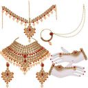 Lucky Jewellery Designer Bridal Dulhan Wedding & Engagement Necklace Set with Mang Tikka for Girls & Women...