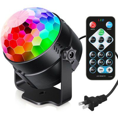 Luditek Sound Activated Party Hid Lights With Remote Control Dj Lighting, Rbg Disco Bal