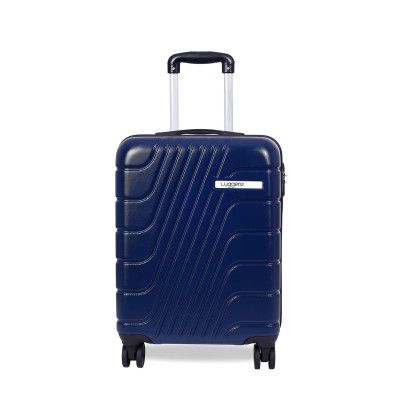 Luggero- Eternal Light-Weight & Durable Polycarbonate DEEP Blue Unisex Hard Luggage| Small - 51cm|8 Smooth Spinner TPV Wheels, Outer Combi Lock | Single Zip, Inner Zip, Service Zip| Trolley Bag