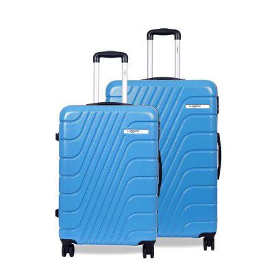 Luggero -Eternal Light-Weight & Durable Polycarbonate Sky Blue Unisex Hard Luggage|Set of 2