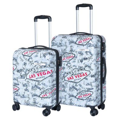 Luggero - Film Classic Light-Weight & Durable Polycarbonate Vegas Unisex Hard Luggage | Set of 2 (M+S)