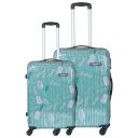 Luggero - Film Classic Light-Weight & Durable Polycarbonate Hello Green Unisex Hard Luggage|Set of 2 (L+S)|8 Smooth Spinner TPV Wheels | Trolley Bag| Outer Combi Lock...