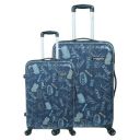 Luggero - Film Classic Light-Weight & Durable Polycarbonate Hello Blue Unisex Hard Luggage|Set of 2 (L+S)|8 Smooth Spinner TPV Wheels| Outer Combi Lock | Trolley Bag...