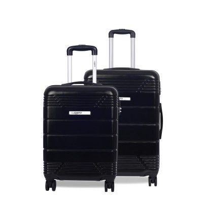 Luggero -Star Light-Weight & Durable Polycarbonate Black Unisex Hard Luggage|Set of 2 (M+S)|8 Smooth Spinner TPV Wheels| Outer Combi Lock | Trolley Bag