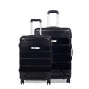 Luggero - Star Light-Weight & Durable Polycarbonate Black Unisex Hard Luggage|Set of 2 (L+M)|8 Smooth Spinner TPV Wheels| Outer Combi Lock | Trolley Bag...