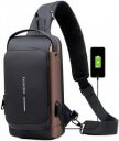 LUHI  Brown Men & Women Sling Bag Sling Bag-Black_Anti-theft Water-Resistant Cross body Bags With USB Charging Bag...