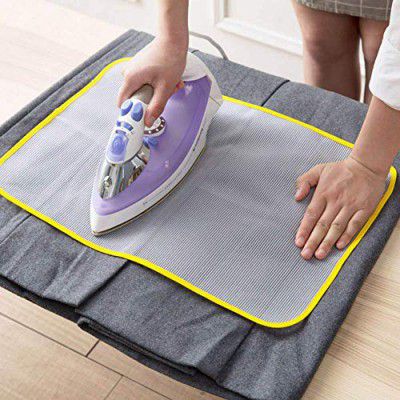 Lukzer 1 PC Protective Insulated Ironing Mesh for Clothes Delicate Garment Cloth Guard Home Press Mat Heat Resistant Reusable & Washable (40 x 60 CM)