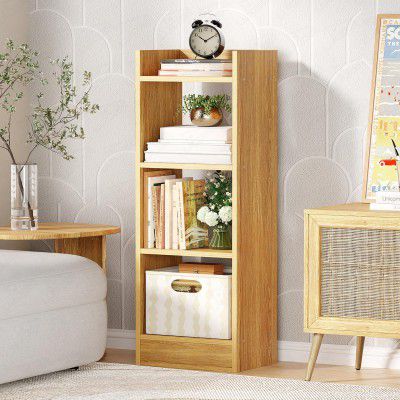 Lukzer 3 Layer Engineered Wood Multipurpose Rack Bookshelf Storage Organizer Stand (MR-010/Light Oak/80x33x22cm)