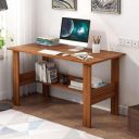 Lukzer Engineered Wood Computer Desk with One Tier Shelves | ST-004/Oak Brown (90 x 50 x 75 cm)...