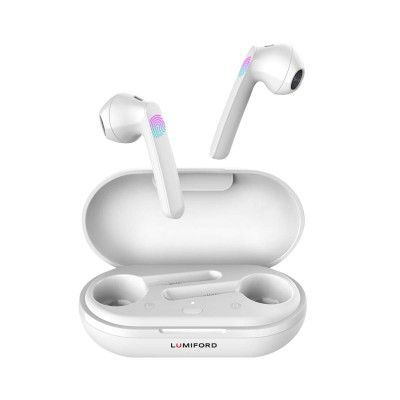 Lumiford Max T85 True Wireless Earbuds with Bluetooth v5.0, Smart Touch Control, 10mm Extra Bass Driver, Binaural Call Function & 21 Hours Playtime, Splash-proof Earbuds, Secure-Fit & Type-C charging 