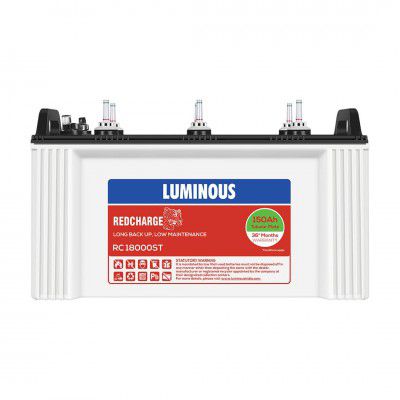 Luminous Red Charge RC 18000ST Short Tubular Inverter Battery | 36 Months Warranty