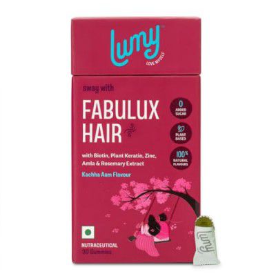 Lumy Fabulux Hair Gummies Biotin & Plant Keratin for Radiant Hair & Nail | 30 Day Pack 