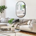 LUPPRA 12 X 18 Inches Frameless Decorative Capsule Wall Mount Mirror Bathroom Mirror (Oval Finish : Polished)...