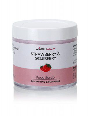 LushLily Strawberry & Gojiberry Face Scrub for Skin Protection and Skin Boosting 100 Gm