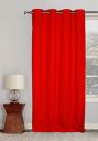 Lushomes Curtains 9 feet Long, Cotton Curtains, Door Curtains, Red Plain Cotton Curtains for Living Room/Home with 8 Eyelets for Long Door (54x108 Inches),Pack of: 1...