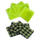 Lushomes Kitchen Cleaning Cloth, Waffle Cotton Dish Towels for Home Use, 5 Pcs Green and Black Checks and 5 Pcs Plain Green Combo, 12x12 Inches, 280 GSM (30x30 Cms, Set of 10)...