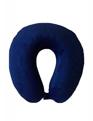 Lushomes Navy Blue Travel Neck Pillow for Neck Support (12 x 12 inches)