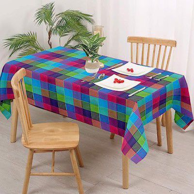 Lushomes Table Cloth Cotton, Side Table Cover, Center Table Cover, Multi Checks Table Cover (Pk of 1, Size: 40x40 Inch, 100x100 Cms)